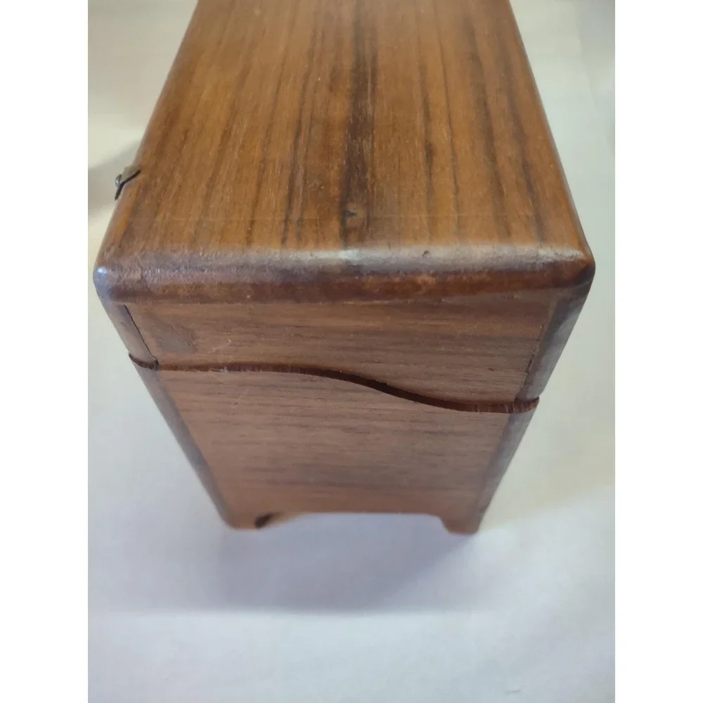 Vintage Wooden Recipe Box No Recipes Thick Wood Country Kitchen Decor